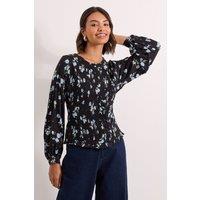 Dorothy Perkins Women's Floral Shirred Bodice Button Through Top | Size: 16