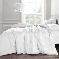 Velosso Pleated Bedding Set with Duvet Cover & Pillowcase in White | Size: King
