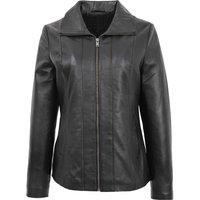 House of Leather Women's Womens Real Leather Classic Style Jacket Julia in Black | Size: 22