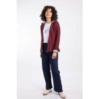 Weird Fish Women's Chicoa Full Zip Macaroni Hoodie in Maroon | Size: 14