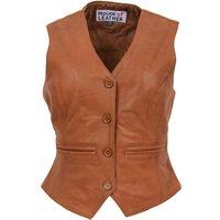 House of Leather Women's Womens Real Leather Waistcoat Rita in Tan | Size: 8