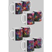 Simply Stunning Mugs Radiant Iris Ceramic Mug Set of 4 - Perfect for Friends & Family in White