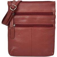 House of Leather Women's Beijing Real Leather Bag in Red | Size: Small