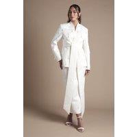 Coast Women's Wrap Satin Bridal Blazer With Pearl in White | Size: 10