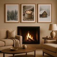 Mafett Set of 3 Beige Pottery Canvas Wall Art | Size: W18 x H24