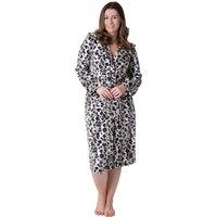 Camille Women's Supersoft Fleece Hooded Calf Length Bathrobe | Size: 14-16