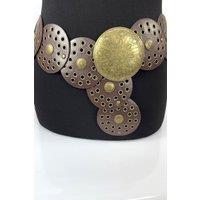Raffaella Women's Large Disc Belt in Brown
