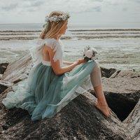 UK Flower Girl Boutique Girl's Bohemian Serendipity Dress in Light Green | Size: 11-12 Years
