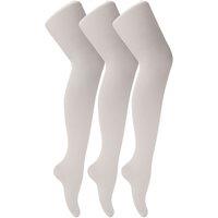 Sock Snob Girl's 3 Pack 70 Denier Soft Nylon Ballet Tights in White | Size: 3-5 Years