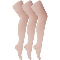 Sock Snob Girl's 3 Pack 70 Denier Soft Nylon Ballet Tights in Pink | Size: 3-5 Years