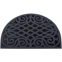 Nicoman Victorian Style Indoor Half Moon Door Mat 75x44cm - Grey | Size: 45 cm x 75 cm