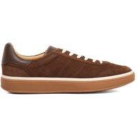 Dune London Men's Wide Fit 'Tony' Suede Trainers in Brown | Size: 10