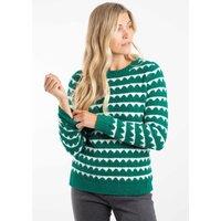 Weird Fish Women's Tyla Cosy Knit Scalloped Jumper in Green | Size: 12