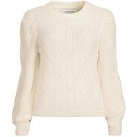 Lands' End Women's Eyelash Fuzzy Pointelle Puff Sleeve Sweater in Ivory | Size: 10-12