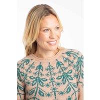 Weird Fish Women's Miska Fair Isle Jumper in Tan | Size: 10