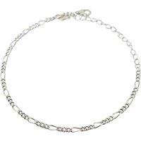 Harfi Women's Silver Everyday Figaro Chain Stacking Bracelet | Size: 7.5 inches