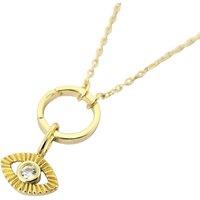 Harfi Women's Gold Plated Evil Eye Pendant Charm Good Luck Necklace | Size: 18 inches