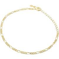 Harfi Women's Gold Plated Everyday Figaro Chain Stacking Bracelet | Size: 7.5 inches