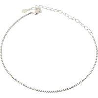 Harfi Women's Silver Everyday Minimalist Box Chain Bracelet | Size: 7.5 inches