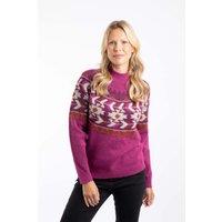 Weird Fish Women's Arelia Ikat Knitted Jumper in Purple | Size: 10