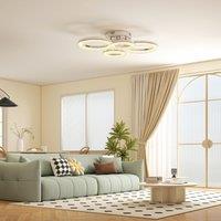 HOMCOM Modern 4-Ring Flush Mount Ceiling Light, LED Ceiling Light, Silver