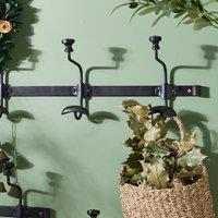 Dibor Traditional Duke Noir 4-Hook Stand Coat Hanger Wall Hook Rack in Black | Size: Large