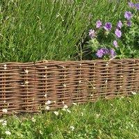 Primrose Woven Willow Hurdle Edging for Lawn Border Edge in Brown | Size: 10 Pack
