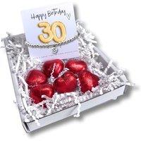 Aye Do Gifts Women's 30th Birthday Cubic Zirconia Silver Bracelet & Gold Balloon Hamper | Size: 1 Pack