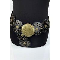 Raffaella Women's Large Disc Belt in Black