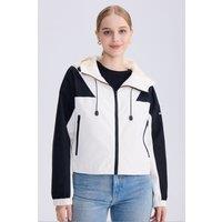 OUTTA BOX Women's Women's Autumn Black & White Colour Block Waterproof Jacket | Size: Medium