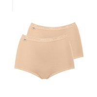 Sloggi Women's Basic+ Maxi 2 Pack Briefs in Nude | Size: 20