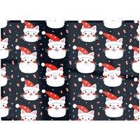 Warren Reed - Designer Cute Cats Wearing Santa Claus Hats Glass Chopping Board in Red