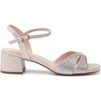 Paradox London Women's 'Marquise' Mid Block Heel Ankle Strap Sandals in Gold | Size: 5