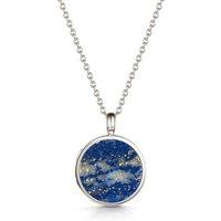 LOVELOX Lockets Women's Lapis Lazuli Modern Round Locket in Silver