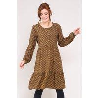 Nomads Clothing Women's Lenzing EcoVero Button Tunic Dress in Khaki | Size: 20