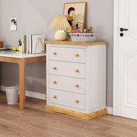 Cabinet Bits Trevi 4 Drawer Chest of Drawers Wood Knob in Off-White
