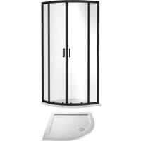 Balterley Ruwa Quadrant Shower Suite & 6mm Glass 800x800mm Tray Enclosure Black