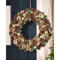 Dibor Giant Foliage Xmas Decor Wreath Front Door Christmas Wreath 50cm