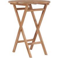 Berkfield Home Folding Garden Table 60 cm Solid Teak Wood in Brown
