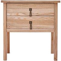 Cabinet Bits Montese 2 Drawer Bedside Table Drop Handle in Natural