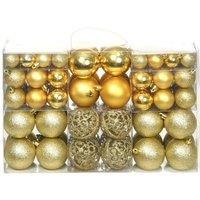 Berkfield Home 100 Piece Christmas Ball Set 3/4/6 cm Gold