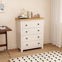 Cabinet Bits Maggiori 4 Drawer Chest of Drawers Brass Knob in Off-White