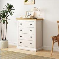 Cabinet Bits Castelli 4 Drawer Chest of Drawers Brass Knob in Off-White