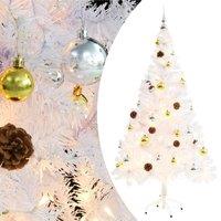 Berkfield Home Artificial Pre-lit Christmas Tree with Baubles White 150 cm