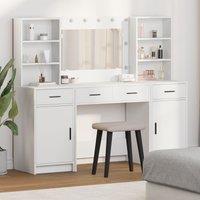 Berkfield Home 3 Piece Dressing Table Set White Engineered Wood