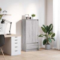 Berkfield Home Cabinet with Drawer Grey Sonoma 55.5x34x119.5 cm Engineered Wood