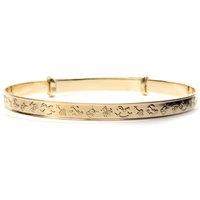 Jewelco London 9ct Gold Nursery Rhymes Toys 3mm Expanding Baby Bangle Bracelet
