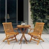 Berkfield Home 3 Piece Garden Dining Set Solid Wood Teak in Brown