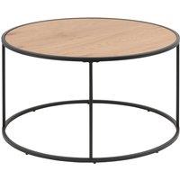 Furniture To Go Seaford Black Metal Round Coffee Table with Oak Top