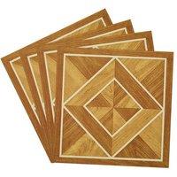 Living and Home 30Pcs Wood Grain Geometric Parquet Floor Panel with Nested Diamond Design, 2.787m in Dark Brown
